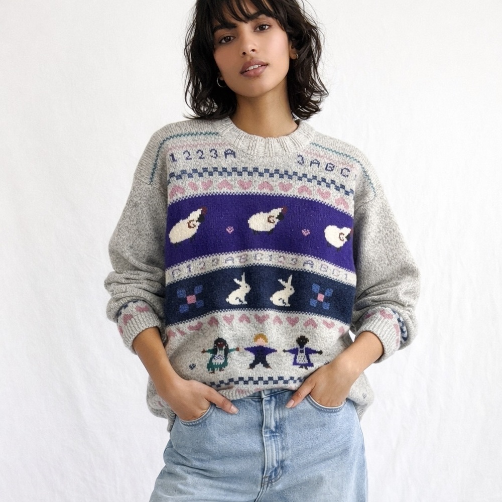 Vintage 80s Woolrich Wool Teacher Sweater - Picture 1 of 13